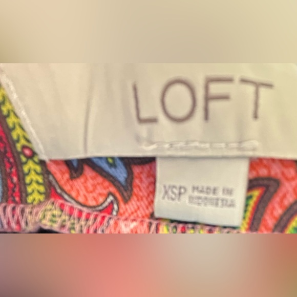 Loft Women’s Multi Colored Bohemian Long Sleeve Blouse - Picture 8 of 11